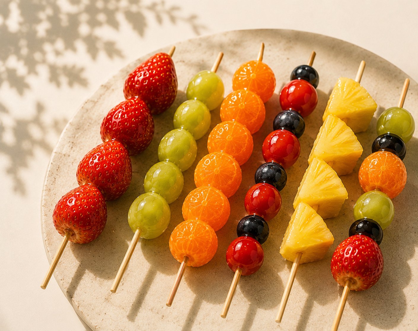 Tanghulu skewers flat lay